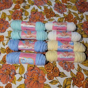 Mixed Yarn Lot Of RED HEART Soft Baby 7 oz. Skein BABY YARN Sport 3ply